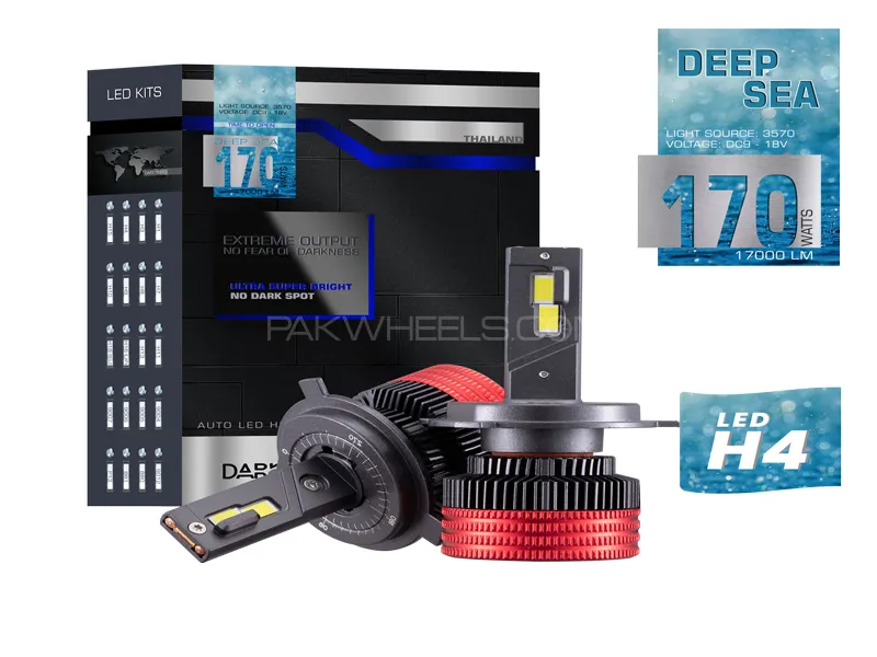 Dark Side Deep Sea LED Headlights Bulb For Toyota Corolla 1988-2001- H4 Image-1