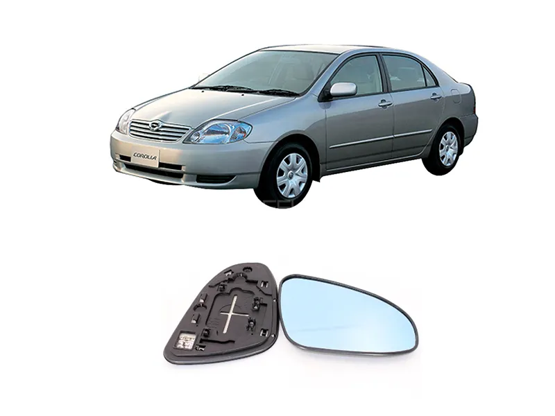 Toyota Corolla X 2004-2005 Side Mirror Plate Blue Left Side Image-1