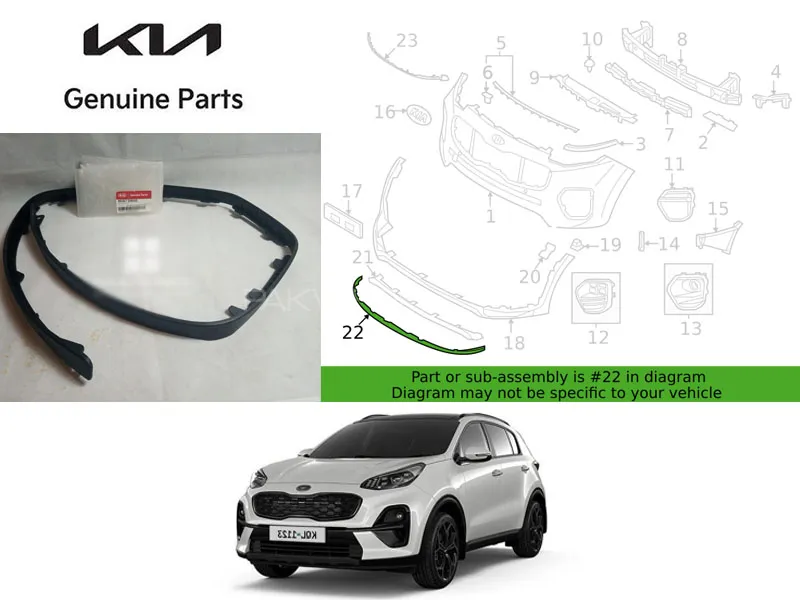 Genuine Lip Front Bumper of KIA Sportage 2019 to 2024 Image-1