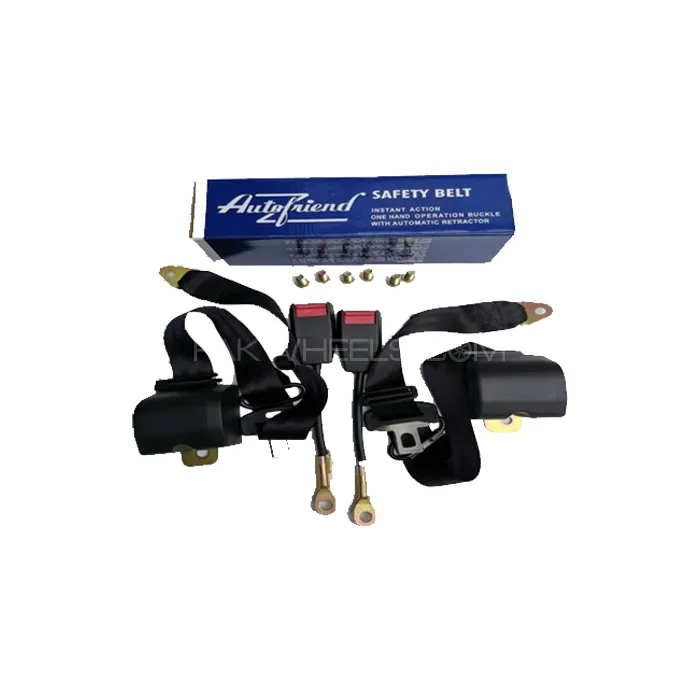 Car Auto Seat Safety Belt Lap 2 Point Adjustable Retractable Universal Seat belt（model： black） Image-1