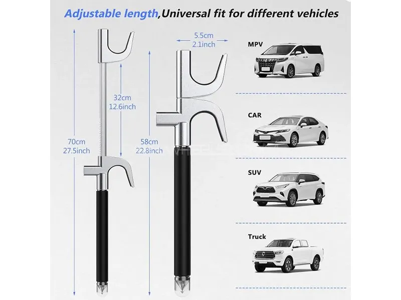 Universal Heavy Duty Steering Wheel Lock - Anti-Theft Lock  Universal Heavy Duty Steering Wheel Lock - Anti-Theft Lock  Image-4