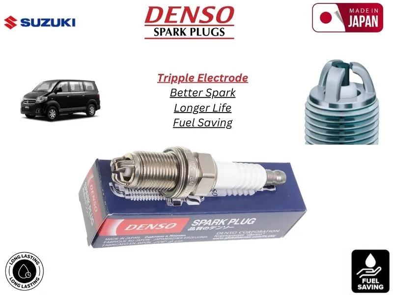 Suzuki APV 2005-2024 Denso Spark Plug | 4 Pcs | Made in Japan | Tripple Electrode Image-1