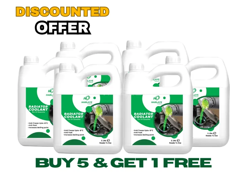 Harlays Anti-Boil + Anti-Freeze Radiator Coolant | Anti-rust | Green BUY 5 & GET 1 FREE Image-1