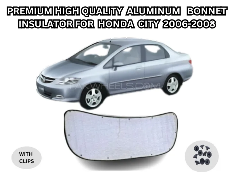 Premium Combo Pack - Aluminum Bonnet & Trunk Insulator with Clips for Honda City 2006-2008 Image-1