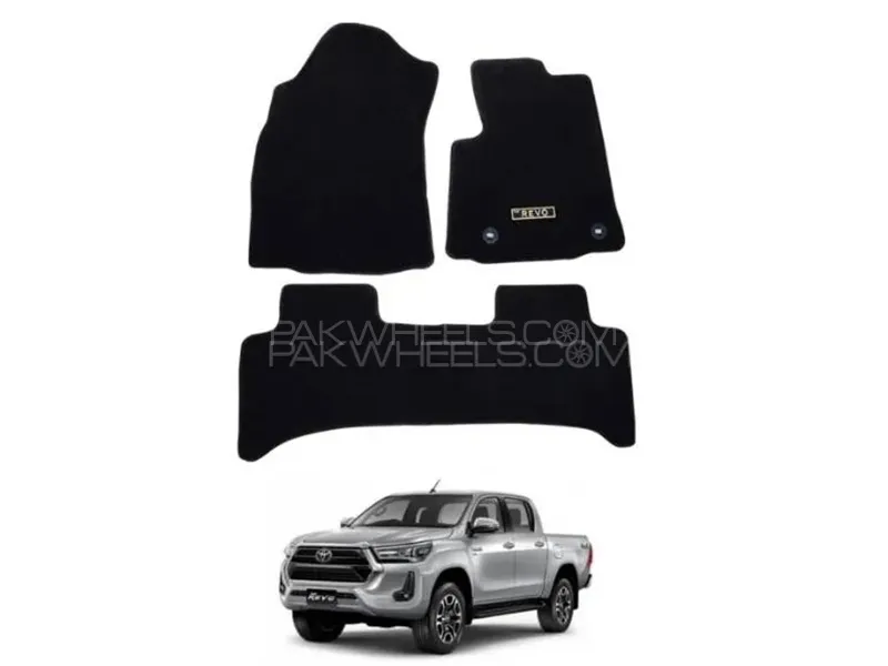 Toyota Revo 2015-2024 Luxury Carpet Floor Mat - Black - Oem Fitting - 3 Pcs Image-1