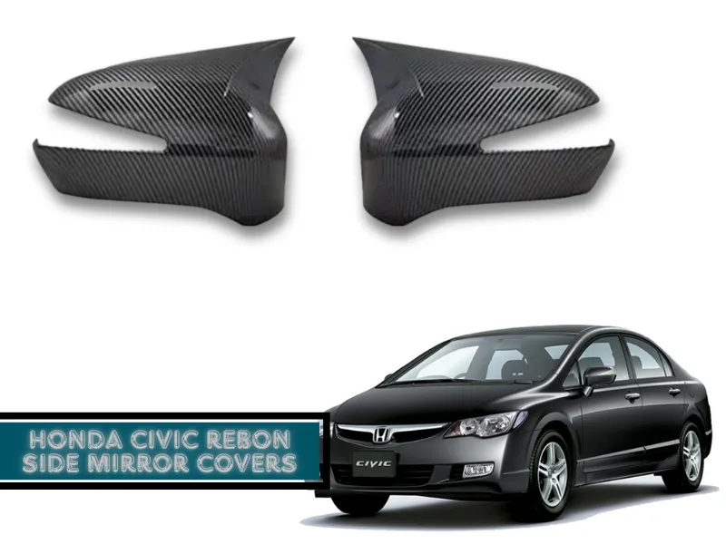 Honda Civic Reborn 2006-2011 Carbon Fiber Side Mirror Covers | Rearview Side Mirror Trim Cover Image-1