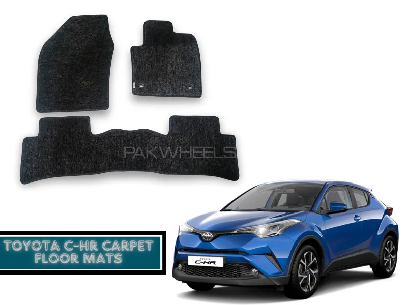 Premium Quality Toyota C-HR Carpet Floor Mats Black-Gray | Perfect Fit Mat for Toyota C-HR Image-1