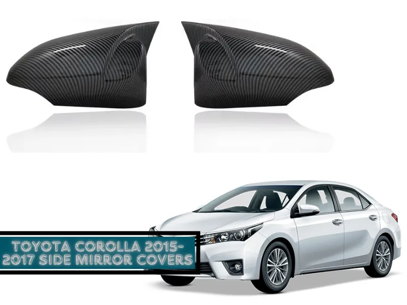 Premium Quality Toyota Corolla 2015-2017 Glossy Carbon Fiber Side Mirror Covers | Side Mirror Image-1