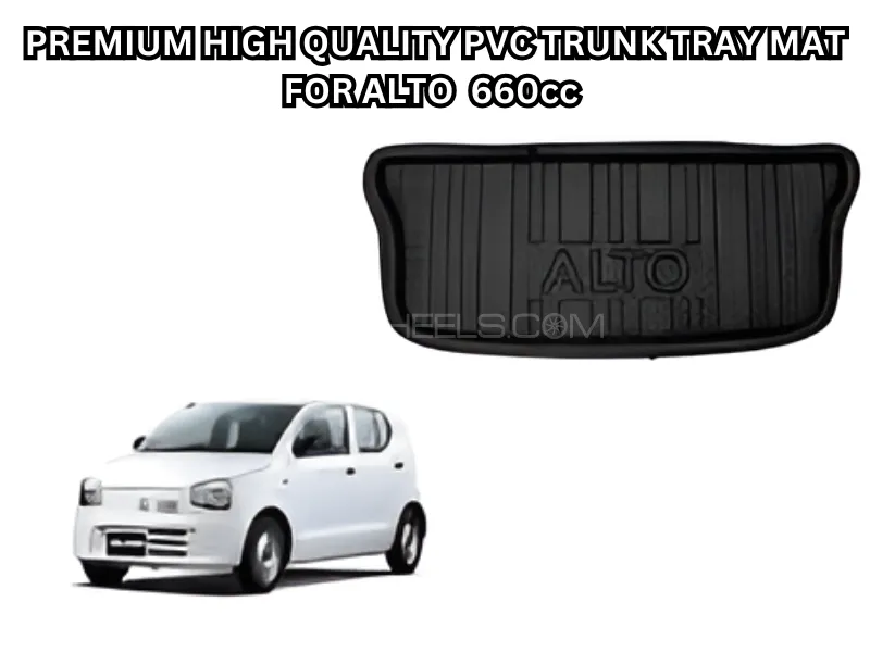Premium Black Bonnet Insulator & PVC Trunk Mat Combo for Alto 660cc Image-1