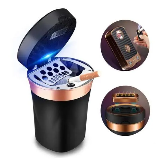 Ashtray with Cigarette Lighter Image-1