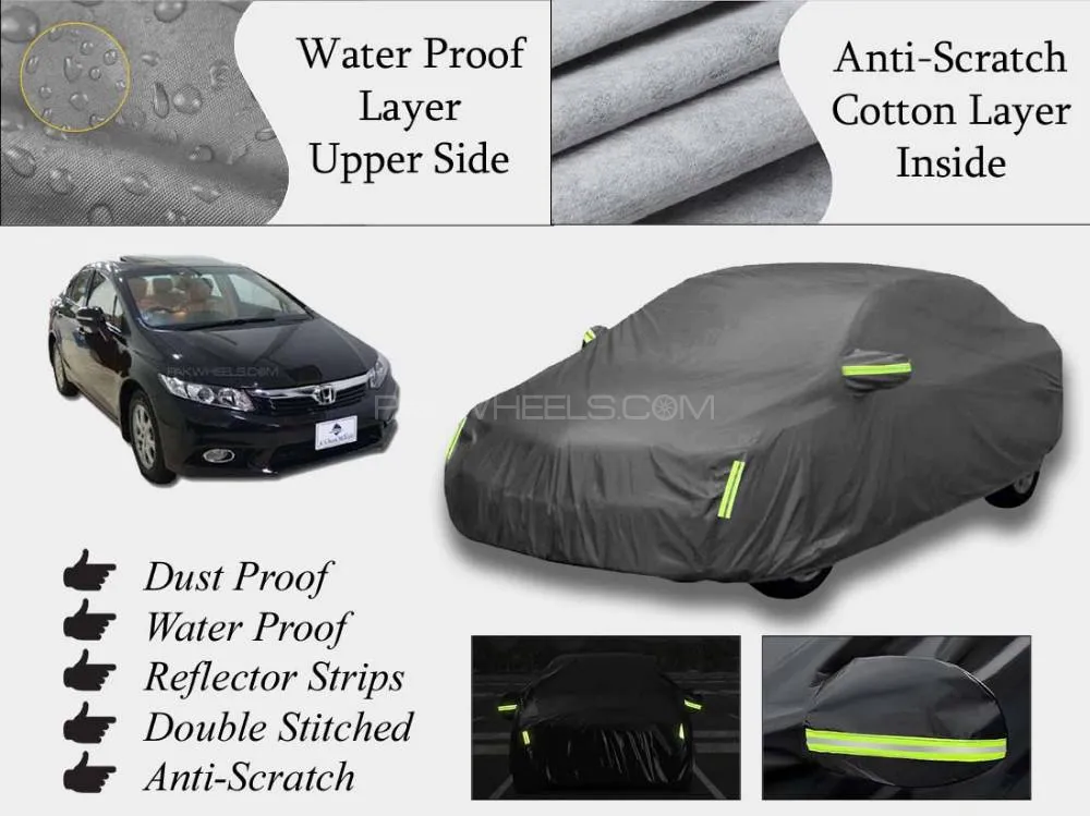 Honda Civic 2013 - 2015 Top Cover | Grey | Anti-Scratch | Double Layer | Heat Proof | Water Proof Image-1