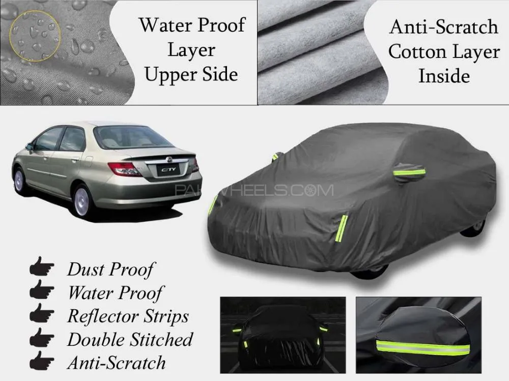 Honda City 2003 - 2008 Top Cover | Grey | Anti-Scratch | Double Layer | Heat Proof | Water Proof Image-1