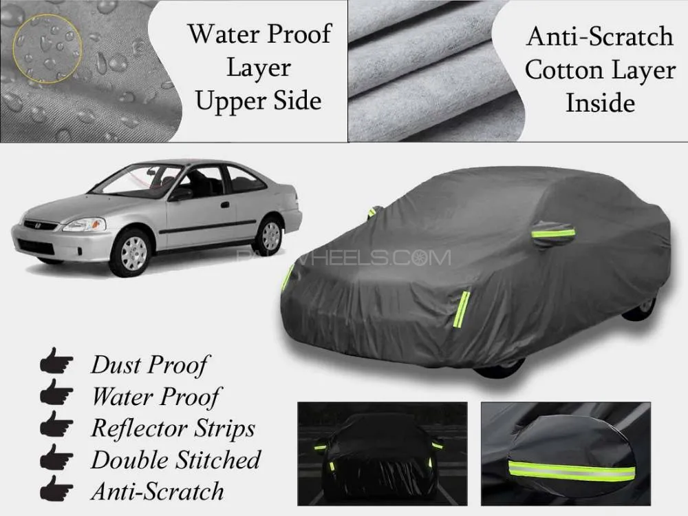 Honda Civic 1996 - 2001 Top Cover | Grey | Anti-Scratch | Double Layer | Heat Proof | Water Proof Image-1