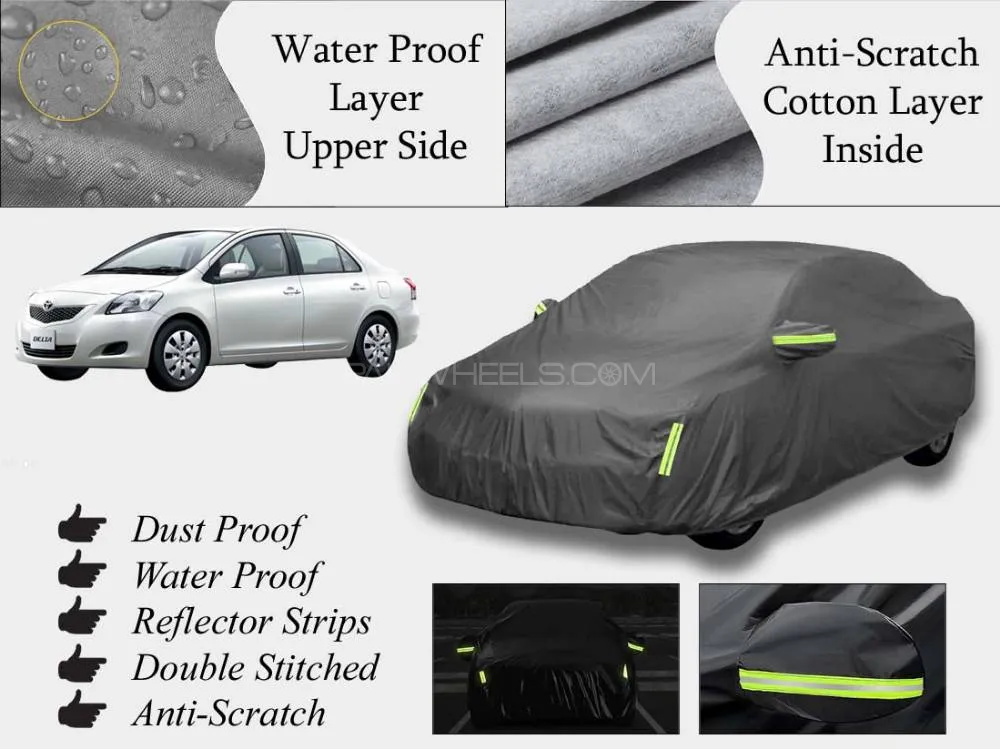 Toyota Belta 2005-2012 Top Cover | Grey | Anti-Scratch | Double Layer | Heat Proof | Water Proof Image-1