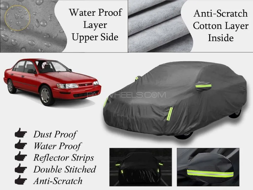 Toyota Corolla 1995 - 2001 Top Cover | Grey | Anti-Scratch | Double Layer | Heat Proof | Water Proof Image-1