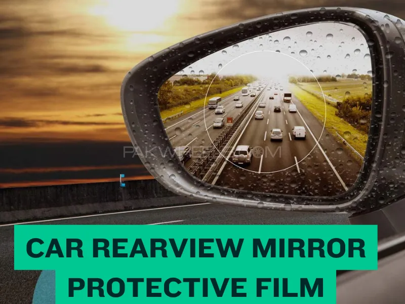 Round Car Rearview Mirror Protective Film Waterproof Rainproof Clear Protective Film [Pack of 2] Image-1