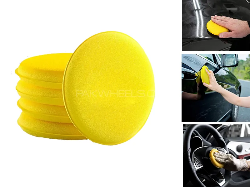 AutozCare Yellow Foam Applicator Pad (Pack Of 5) Image-1