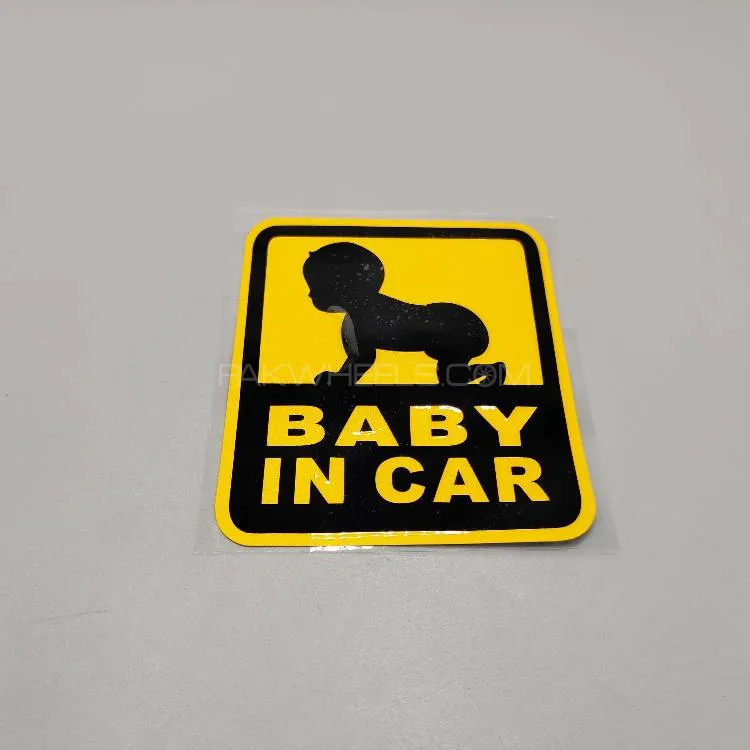 Premium Quality Custom Sticker Sheet For Car & Bike Embossed Style BABY IN CAR Image-1