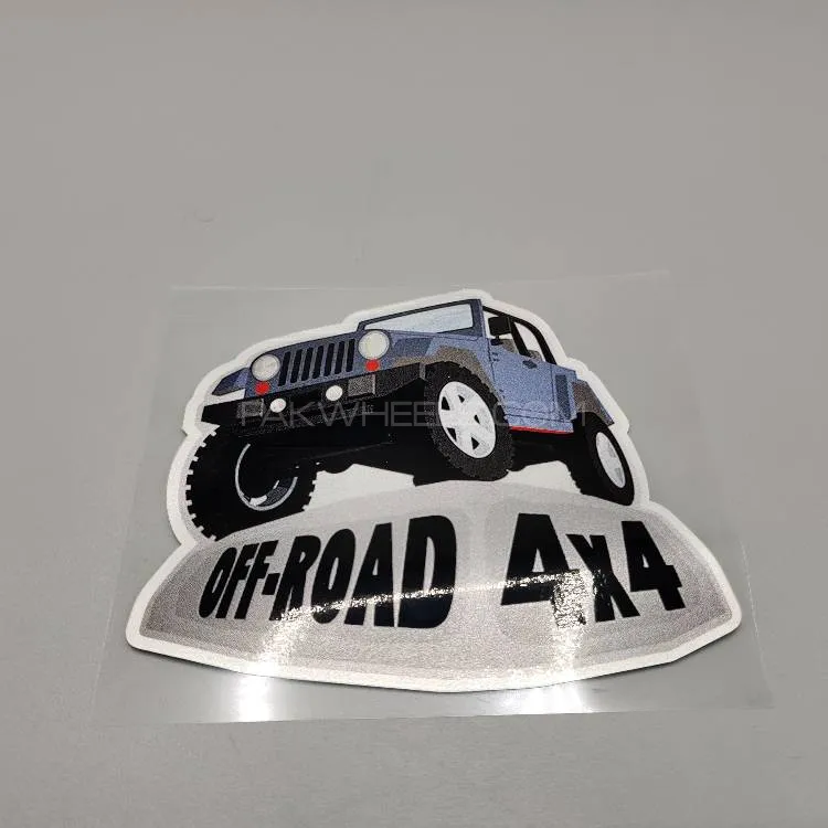 Premium Quality Custom Sticker Sheet For Car & Bike Embossed Style OFF ROAD 4x4 JEEP Image-1