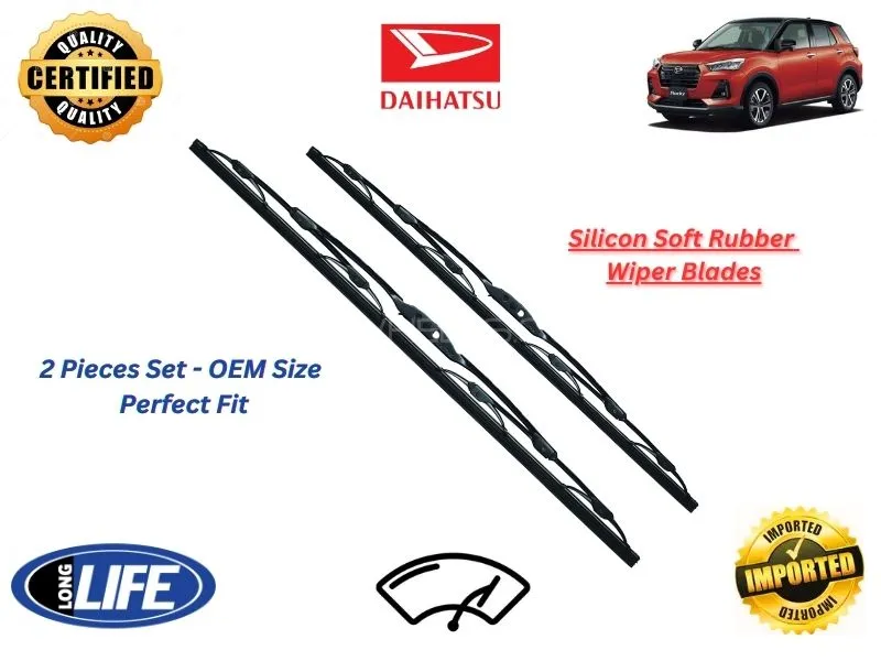 Daihatsu Rocky 2019-2024 Silicone Soft Rubber Wiper Blades - 2 Pieces Set Image-1
