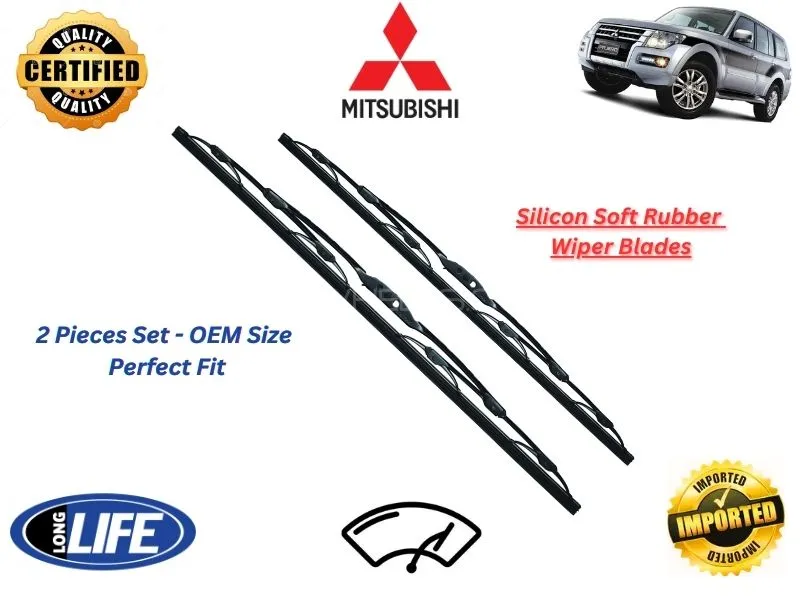 Mitsubishi Pajero 2006-2021 Silicone Soft Rubber Wiper Blades - 2 Pieces Set Image-1