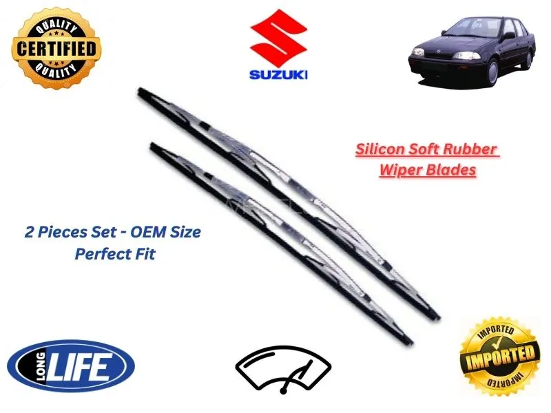 Suzuki Margalla Silicone Soft Rubber Wiper Blades - 2 Pieces Set  Image-1