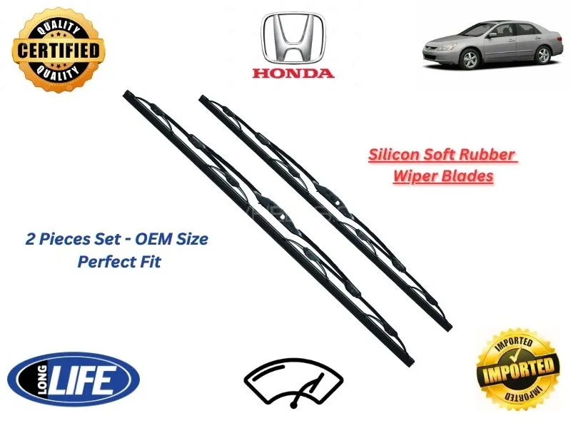 Honda Accord CL8 Silicone Soft Rubber Wiper Blades - 2 Pieces Set Image-1