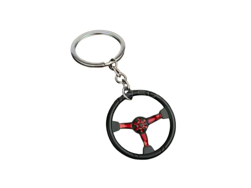 Zingfix Sporty Zinc Alloy Steering Wheel Keychain Image-1