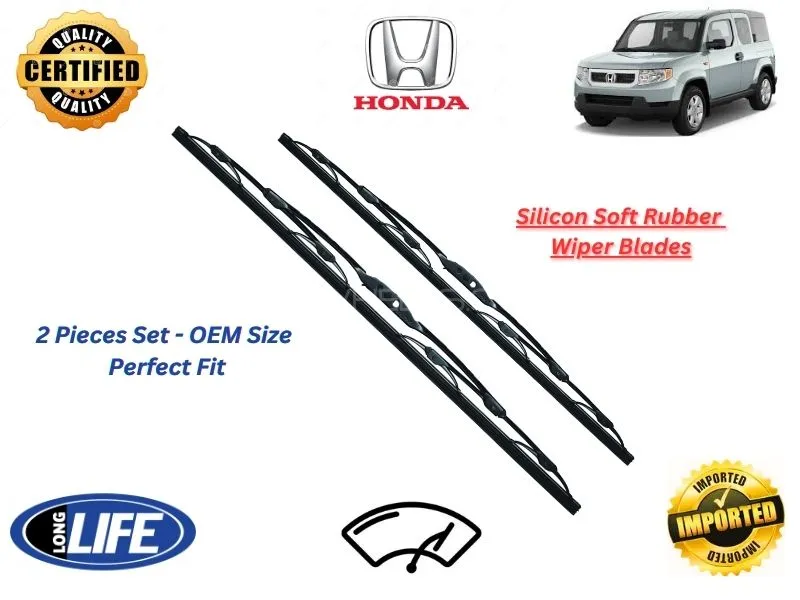 Honda Element 2002-2011 Silicone Soft Rubber Wiper Blades - 2 Pieces Set Image-1