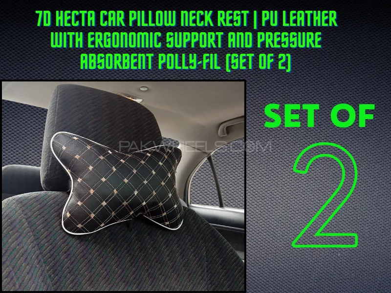 Headrests Neck Pillow Car Head Travel 2 Pcs Set Image-1