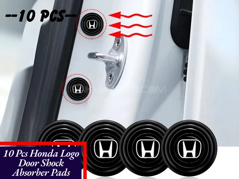 10pcs Car Door Shock Absorber Silicone Pad with (Honda) Logo | Shock Absorption Sound Insulation Image-1