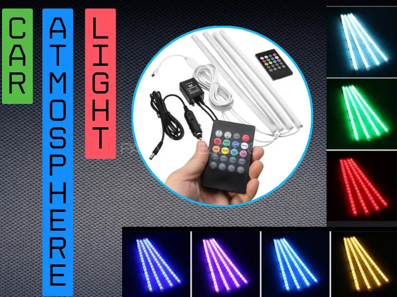 Car Atmosphere Light Remote Control with Music Censor Image-1