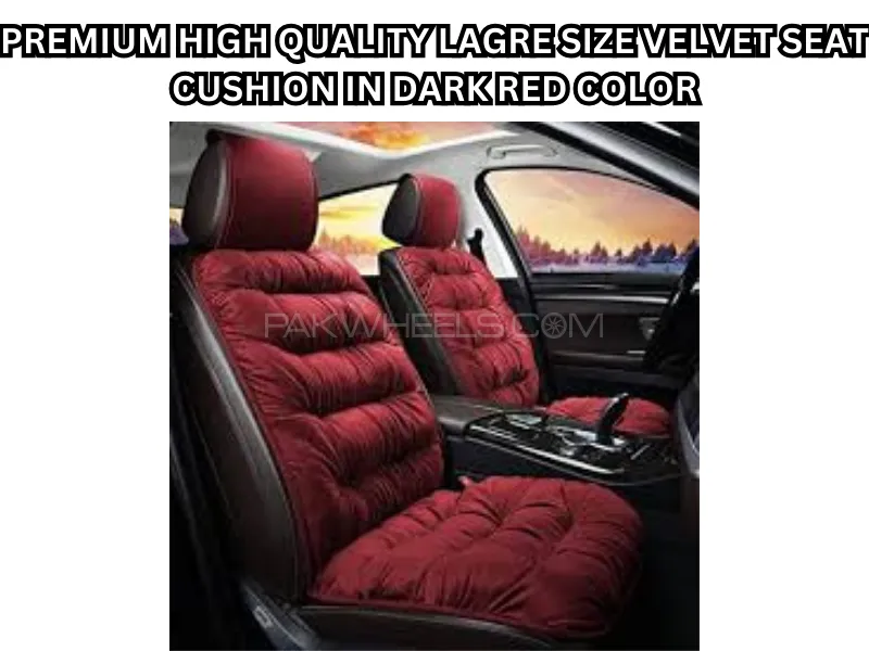 Premium High-Quality Velvet Seat Cushion Large Size in Dark Red Color (Pack of 5) Image-1