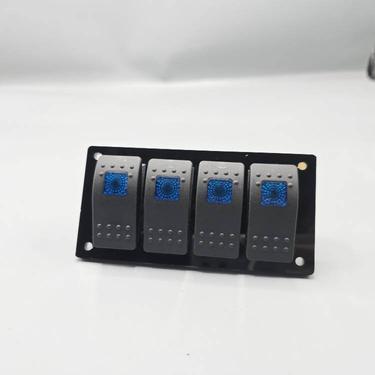 Universal 5-inch Switch Panel 4pcs Rocker Switches 1 Pc (Blue) Universal 5-inch Switch Panel 4pcs Rocker Switches 1 Pc (Blue)