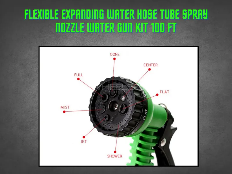 Flexible Expanding Water Hose Tube Spray Nozzle Water Gun Kit 100 FT Flexible Expanding Water Hose Tube Spray Nozzle Water Gun Kit 100 FT Image-2