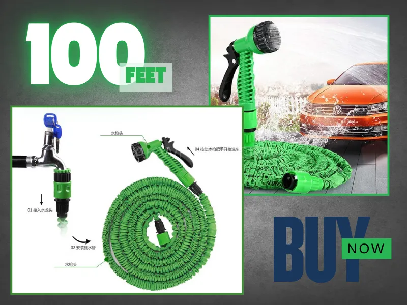 Flexible Expanding Water Hose Tube Spray Nozzle Water Gun Kit 100 FT Flexible Expanding Water Hose Tube Spray Nozzle Water Gun Kit 100 FT Image-3