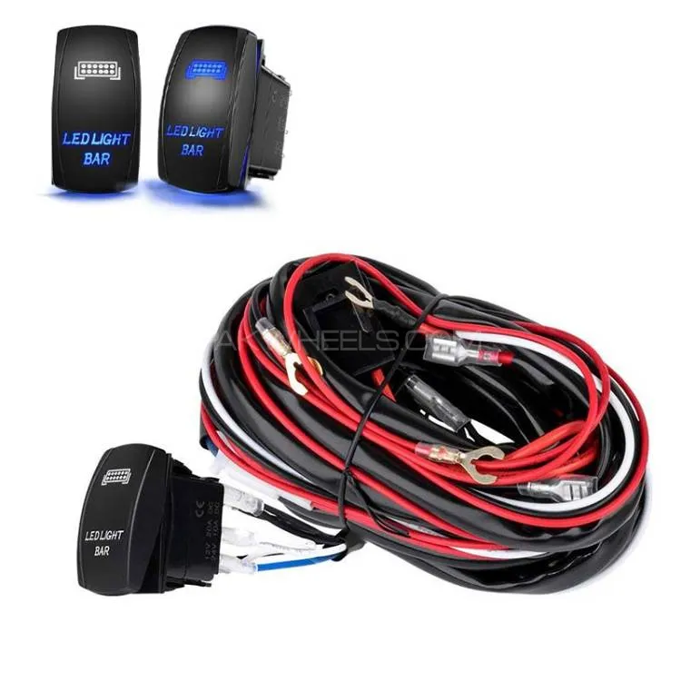 2 Leads Harness For Lights With On/Off Switch 300Watts 16AWG wires - 12Volts/24Volts - Relay/Fuse In Image-1