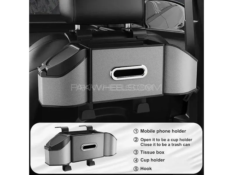 Backseat Leather Storage Multipurpose  Car Organizer Image-1