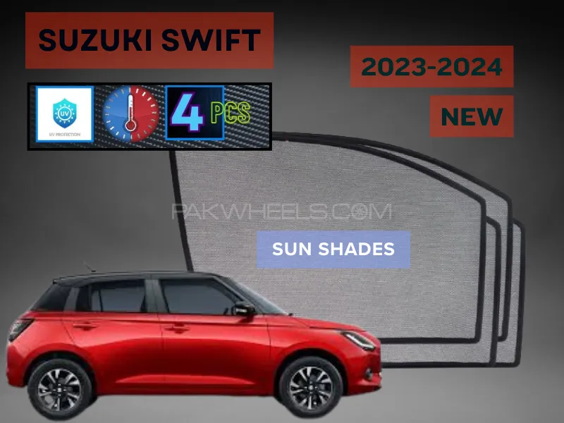 Suzuki Swift 2022-2023 Car Window Shades | Sun Shades Fabric | Car Black Sun Shades Image-1