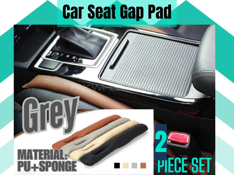 2 Pcs Car Seat Gap Pad Leak Proof Plate Plug Seat Leak Cover [GREY] Image-1