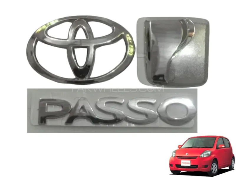 Toyota Passo 2004-2015 Monogram Logo Emblem - 3 Pcs