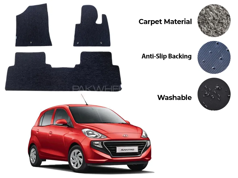 Hyundai Santro Fitting Carpet Floor Mat 3PCS - Model 2003-2014 Image-1