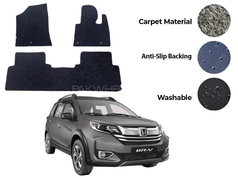 Honda BR-V Fitting Carpet Floor Mat 4PCS - Model 2017-2019 Image-1