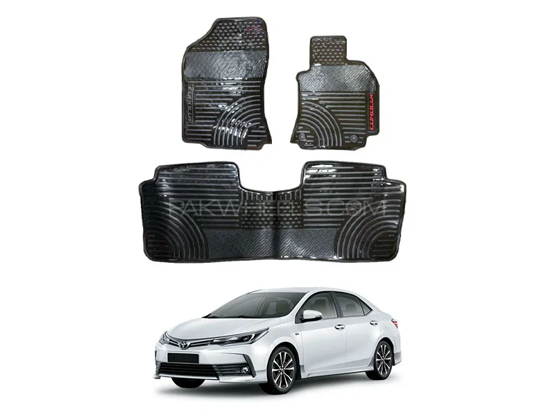 Toyota Corolla 2015 to 2025 smoke  black Genuine PVC Floor Mats genuine fitting Durable Protection" Image-1