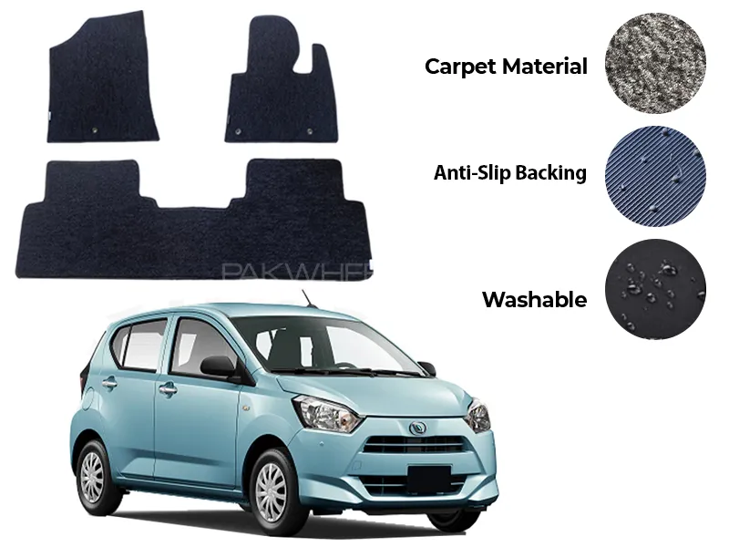 Daihatsu Mira Genuine Fitting Carpet Floor Mat 3PCS - Model 2018-2024 Image-1