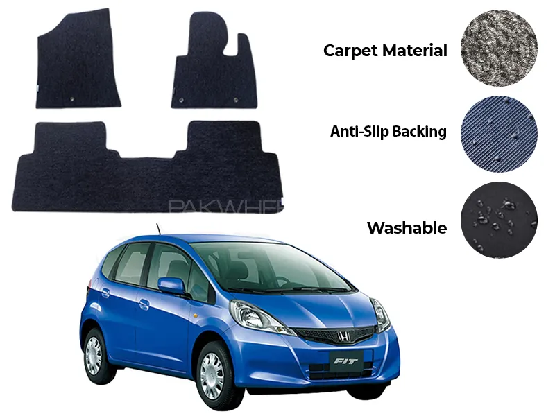 Honda Fit Genuine Fitting Carpet Floor Mat 3PCS - Model 2007-2015 Image-1