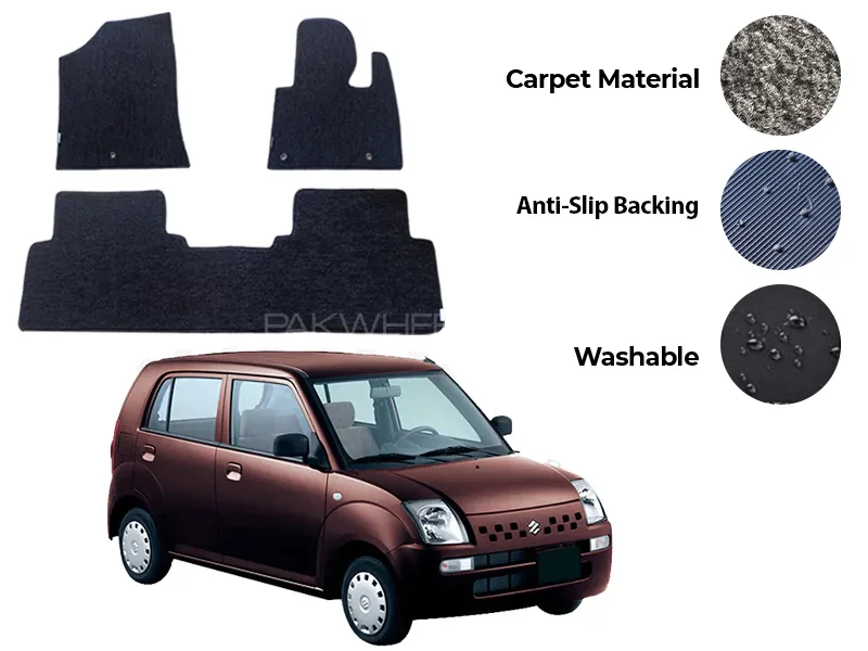 Suzuki Alto Fitting Carpet Floor Mat 3PCS - Model 2004-2009 Image-1