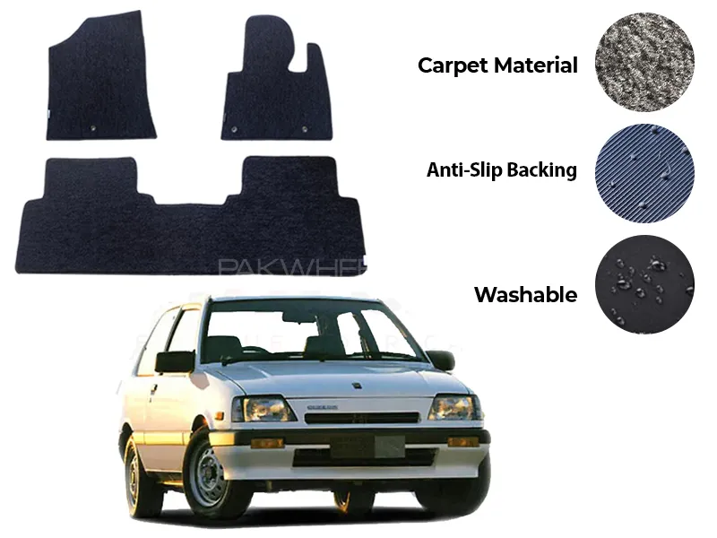 Suzuki Khyber Genuine Fitting Carpet Floor Mat 3PCS - Model 1990-1999 Image-1