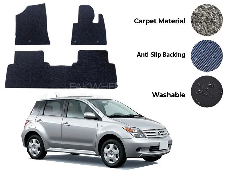 Toyota IST Genuine Fitting Carpet Floor Mat 3PCS - Model 2002-2005 Image-1