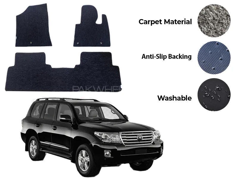 Toyota Land Cruiser Genuine Fitting Carpet Floor Mat 3PCS - Model 2007-2015 Image-1